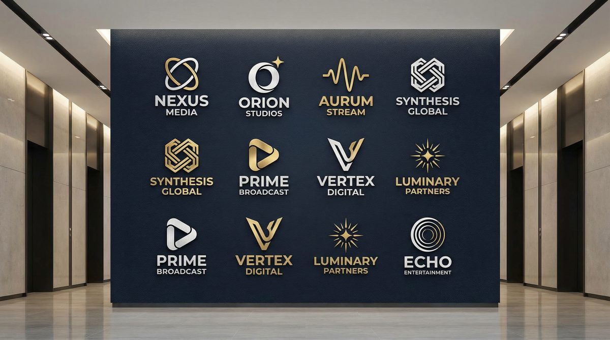 高清动漫合作影视品牌Logo墙